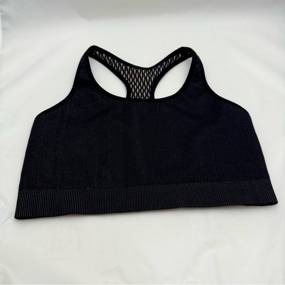 Black Beige Knit Diamond Jacquard Seamless Racerback Sports Bra S/M Ivy Park - Picture 4 of 10